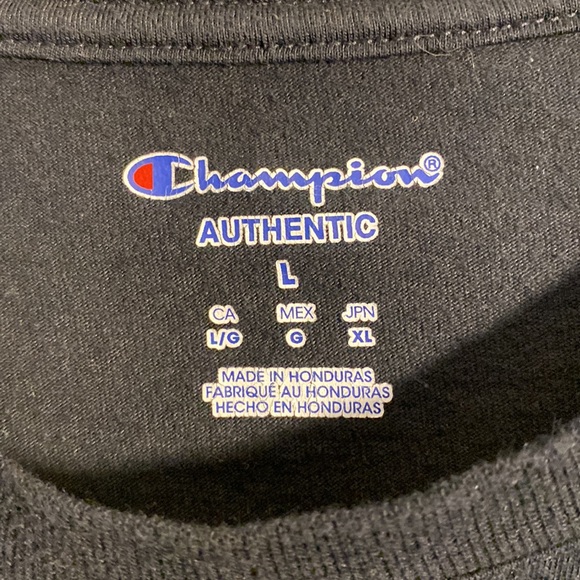 Champion Tee Shirt Dark Blue Navy Size Large - Picture 5 of 6